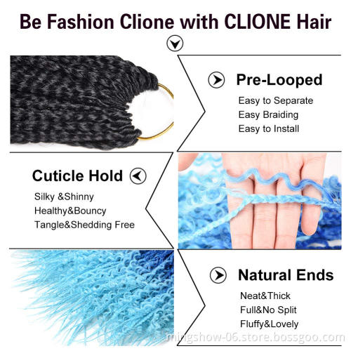 100g 24" box braids with curly ends crochet braid hair pre looped twist